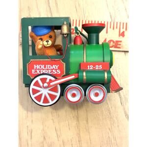 Vintage Wide Open Throttle 1983 Christmas Express Ornament Train Bear Railroad